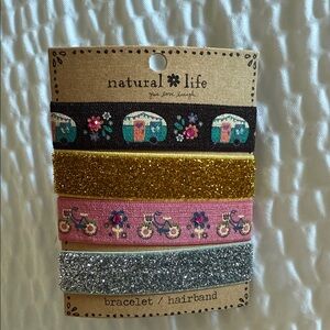 Natural Life Glitter and Floral Hairband Set